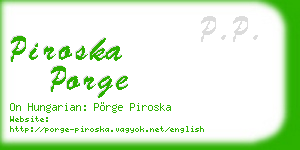 piroska porge business card